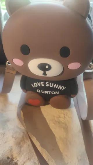 Bolso Oso Neopreno Marrón y Rosa