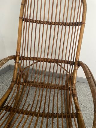 MECEDORA BAMBÚ RATAN ANTIGUA VINTAGE SILLÓN MARRON