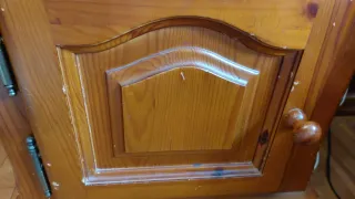 Mesita de noche de madera de pino maciza