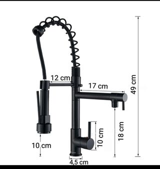 Grifo cocina negro nuevo monomando fregadero pica