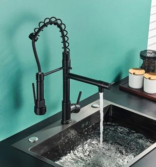 Grifo cocina negro nuevo monomando fregadero pica