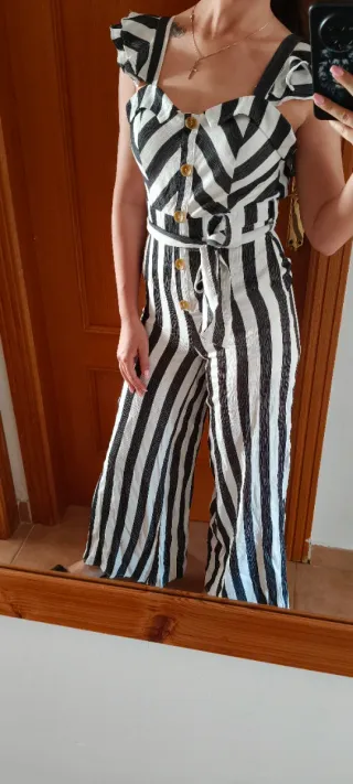 Mono ancho rayas blanco y negro