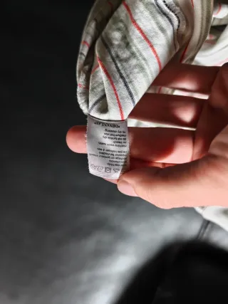 Polo Lacoste blanco Rayas Talla XL