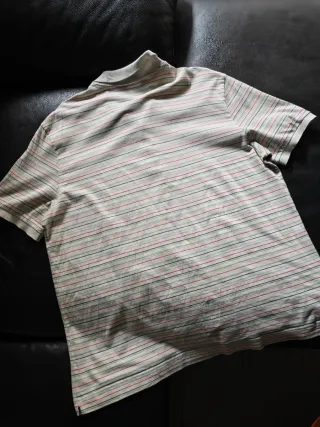 Polo Lacoste blanco Rayas Talla XL