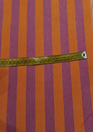 Retal loneta a rayas bicolor naranja y fucsia