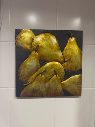 Cuadro Latón 3D Peras 40x40
