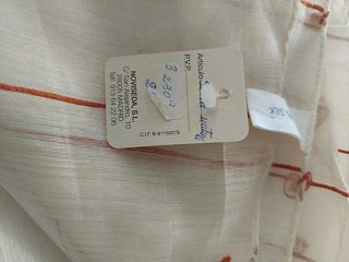 Chal de seda natural naranja y blanco