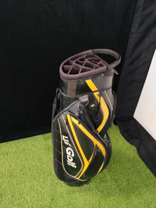 Bolsa de palos de golf negra y amarilla