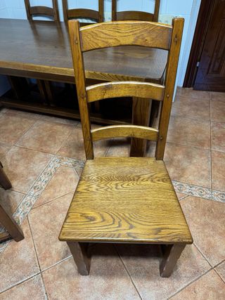 Mesa y 6 Sillas Madera Maciza