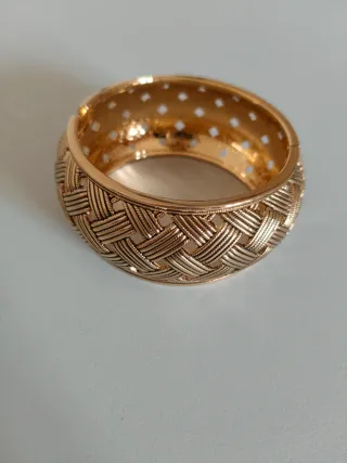 Bracciale rigido oro trama intreccio