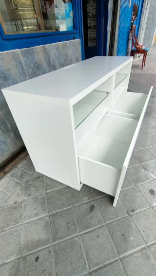 Mueble salón organizador TV blanco  640513971