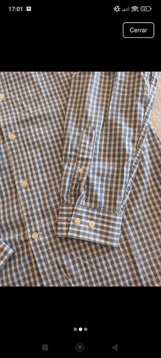 Camisa Lacoste Cuadros Azul Talla L