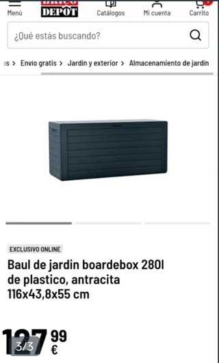 Baúl de jardín 280 L