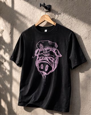 Camiseta Cerdito ACAB 1312 Negra