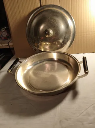 Fuente vintage latón plateado