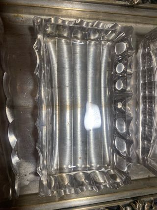 Bandeja cobre latón bronce baño plata años 40