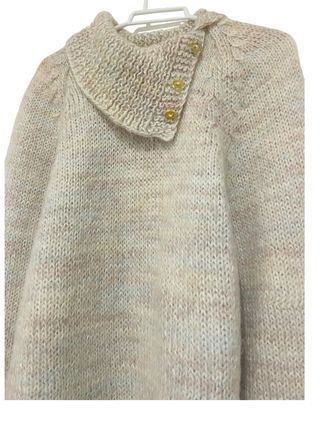 Jersey de lana beige multicolor