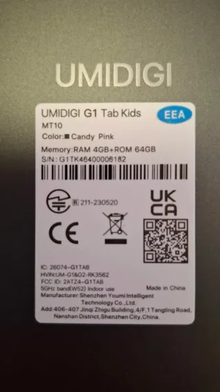 Tablet UMIDIGI G1 Tab Kids 10” Rosa + Funda