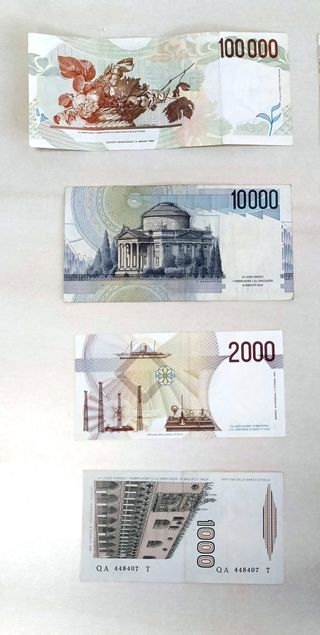 Lotto Banconote Lire Italiane 100.000 - 500