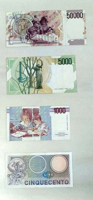 Lotto Banconote Lire Italiane 100.000 - 500