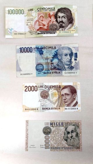 Lotto Banconote Lire Italiane 100.000 - 500