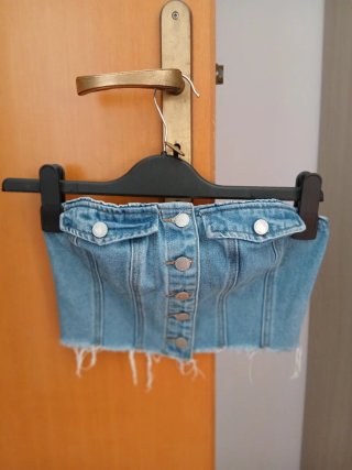 Top corsetto in denim