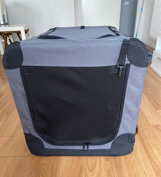 Transportín tela perro grande gris nuevo