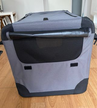 Transportín tela perro grande gris nuevo