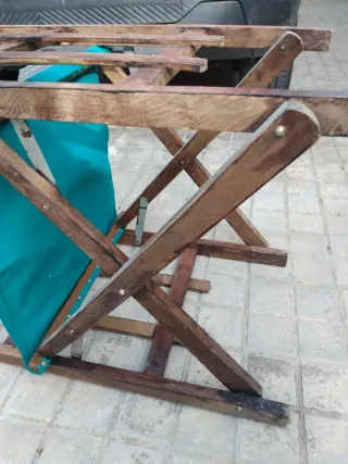 Silla Director Madera y Lona Verde turquesa