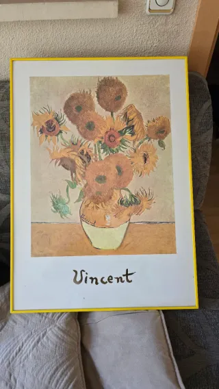 Cuadro Girasoles Van Gogh Marco Amarillo