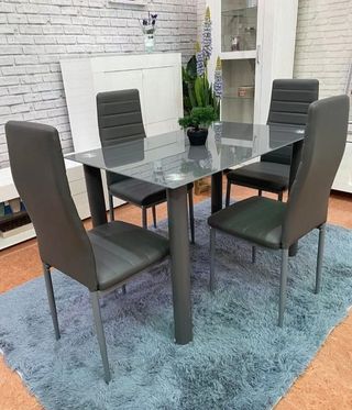 OFERTA COMEDOR!! MESA DE VIDRIO + 4 SILLAS + ENVIO
