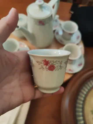 Juego de café porcelana floral