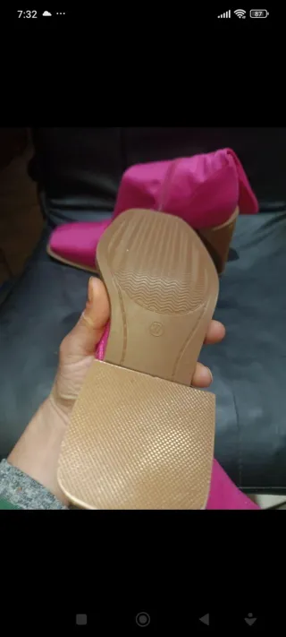 Stivali rosa con tacco largo