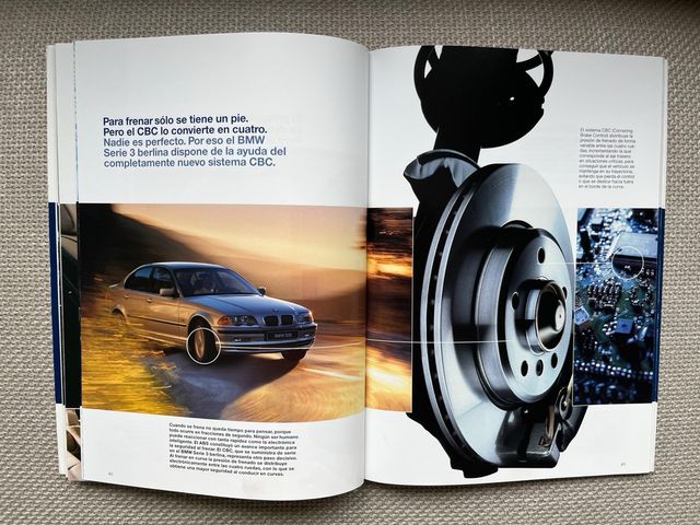 Catálogo BMW Serie 3 (E46) años 90. 68 páginas.