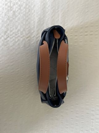 Bolso Lamarthe Piel Azul y Marrón
