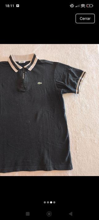 Polo Lacoste Negro Talla M