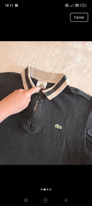 Polo Lacoste Negro Talla M