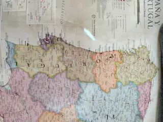 Mapa España y Portugal plastificado