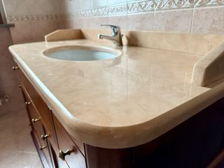 Mobile bagno legno massello marmo Carrara