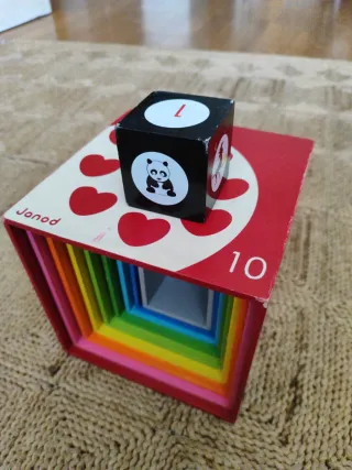 Cubo Janod números, animales y objetos.