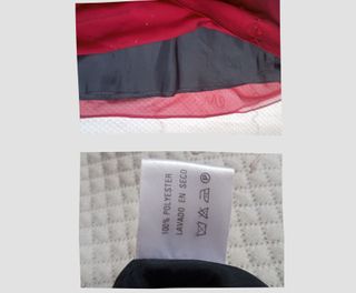 Vestido burdeos de gasa con pedrería