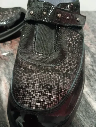 Zapatos Sabrina Talla 38 Negro y Plateado