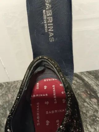Zapatos Sabrina Talla 38 Negro y Plateado
