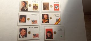 Lote 6 Tarjetas Moneda Conmemorativa Histórica