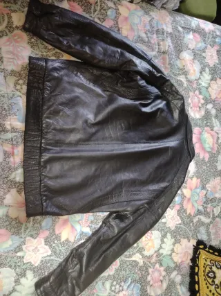 Cazadora Piel Hombre Vintage Negra talla 58