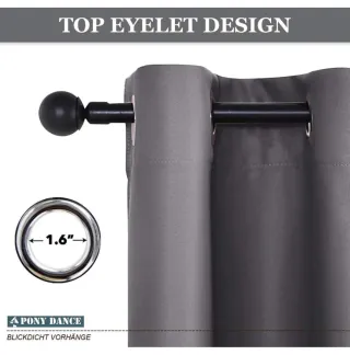 Cortinas Opacas Térmicas Grises (2 Piezas)