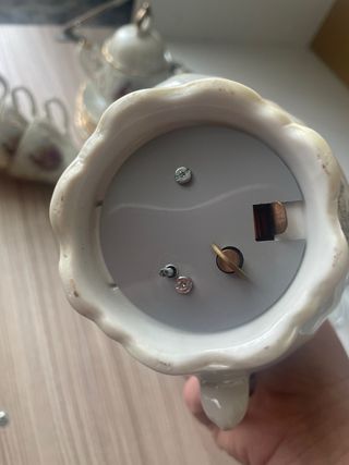 Juego de té porcelana pintada a mano con musica