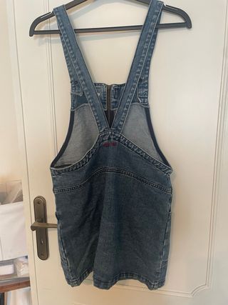 Macacão de ganga com fecho frontal