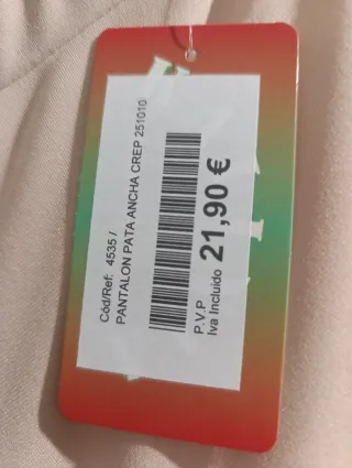 Pantalón estilo falda beige sin estrenar, fino