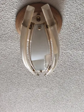 Lámpara de techo cristal y metal